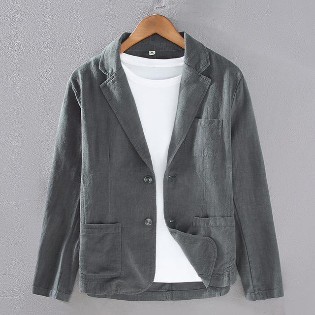 Мужской пиджак из хлопка и льна в стиле ретро, пляжный костюм для свадебной вечеринки, весенне-летний модный мужской деловой тонкий костюм, куртка L серый
Мужской пиджак из хлопка и льна в стиле ретро, пляжный костюм для свадебной вечеринки, весенне-летний модный мужской деловой тонкий костюм, куртка L серый