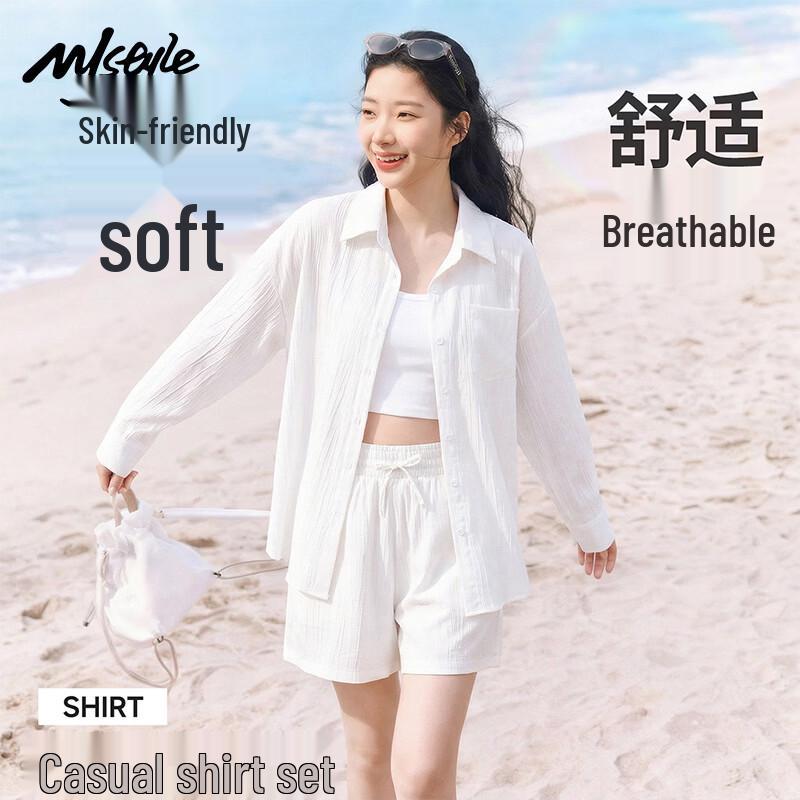 MJ STYLE Women s Lightweight Shirt Two-Piece Set S
MJ STYLE Women s Lightweight Shirt Two-Piece Set S