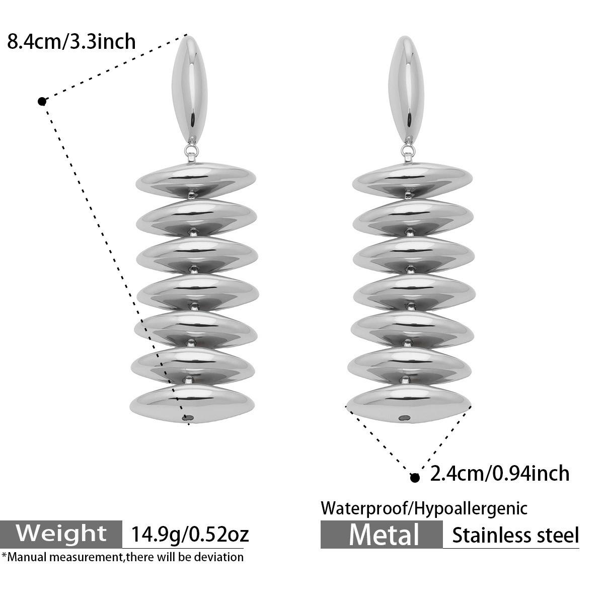 Stainless Steel Beaded Long Earrings Women s Exaggerated Punk Earrings New Party Jewelry Accessories Gift For Friends срібний
Stainless Steel Beaded Long Earrings Women s Exaggerated Punk Earrings New Party Jewelry Accessories Gift For Friends срібний