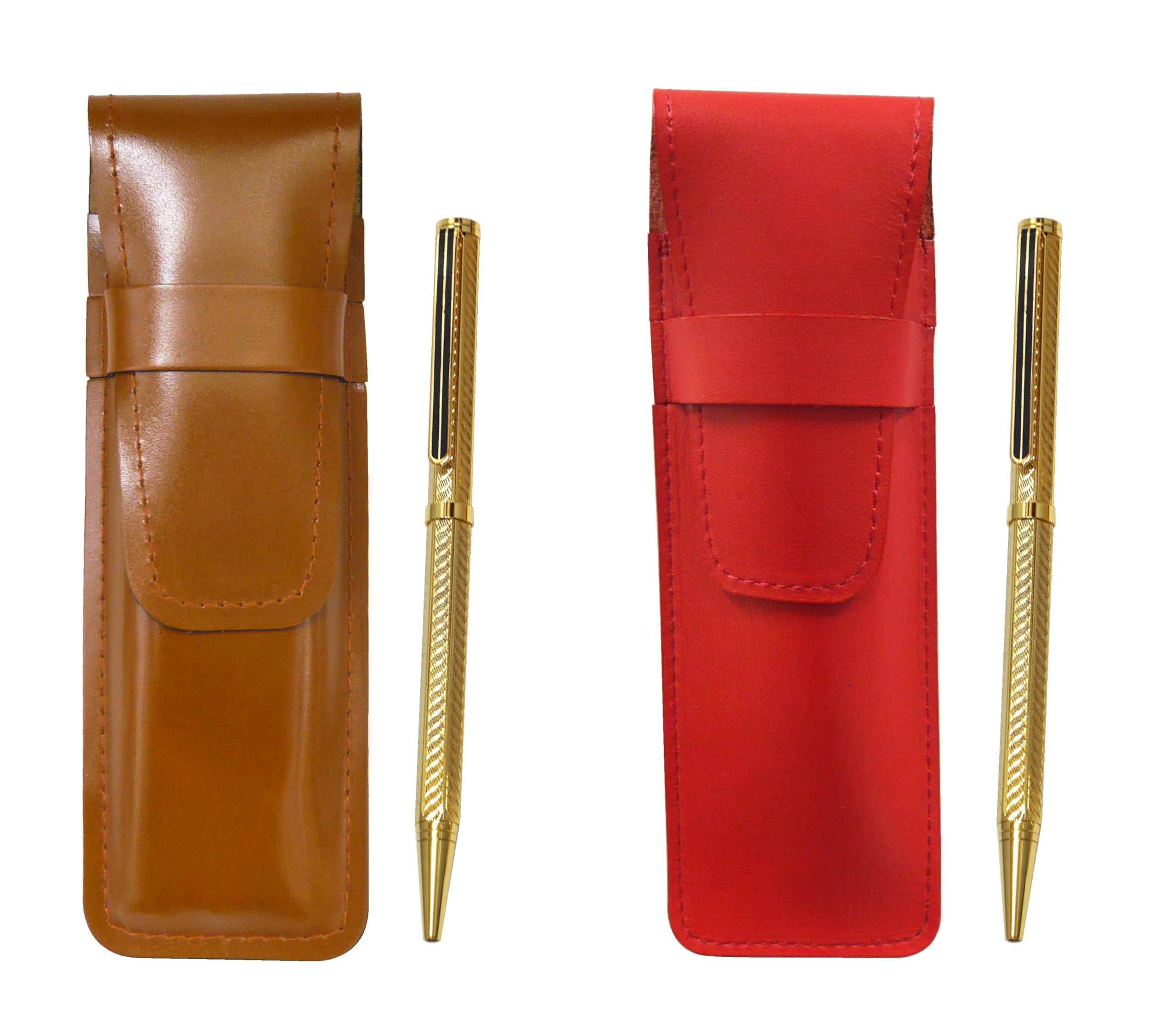 Slim cowhide pencil case red brown set brass hexagonal rotating gold ballpoint pen gold ASCR-6KSBP-K
Slim cowhide pencil case red brown set brass hexagonal rotating gold ballpoint pen gold ASCR-6KSBP-K