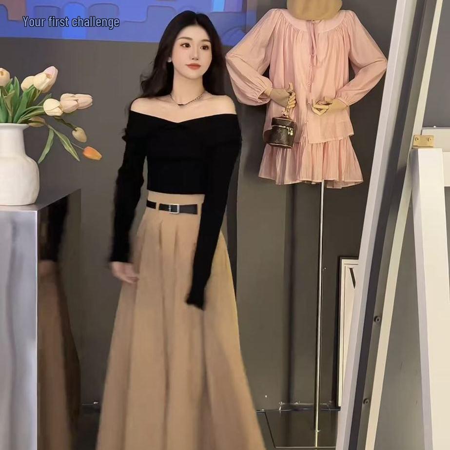 Retro French Half-Length Skirt & High-Waisted One-Shoulder Top Set M (suggested under 105 jin)
Retro French Half-Length Skirt & High-Waisted One-Shoulder Top Set M (suggested under 105 jin)