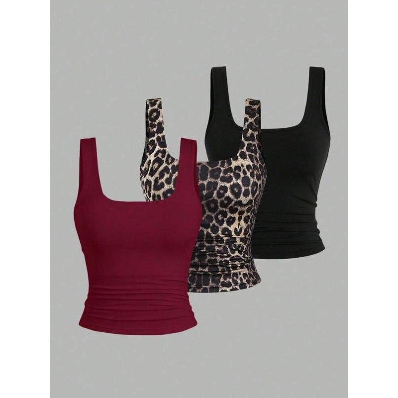 Leopard Print Women s Square Neck Vest 4XL
Leopard Print Women s Square Neck Vest 4XL