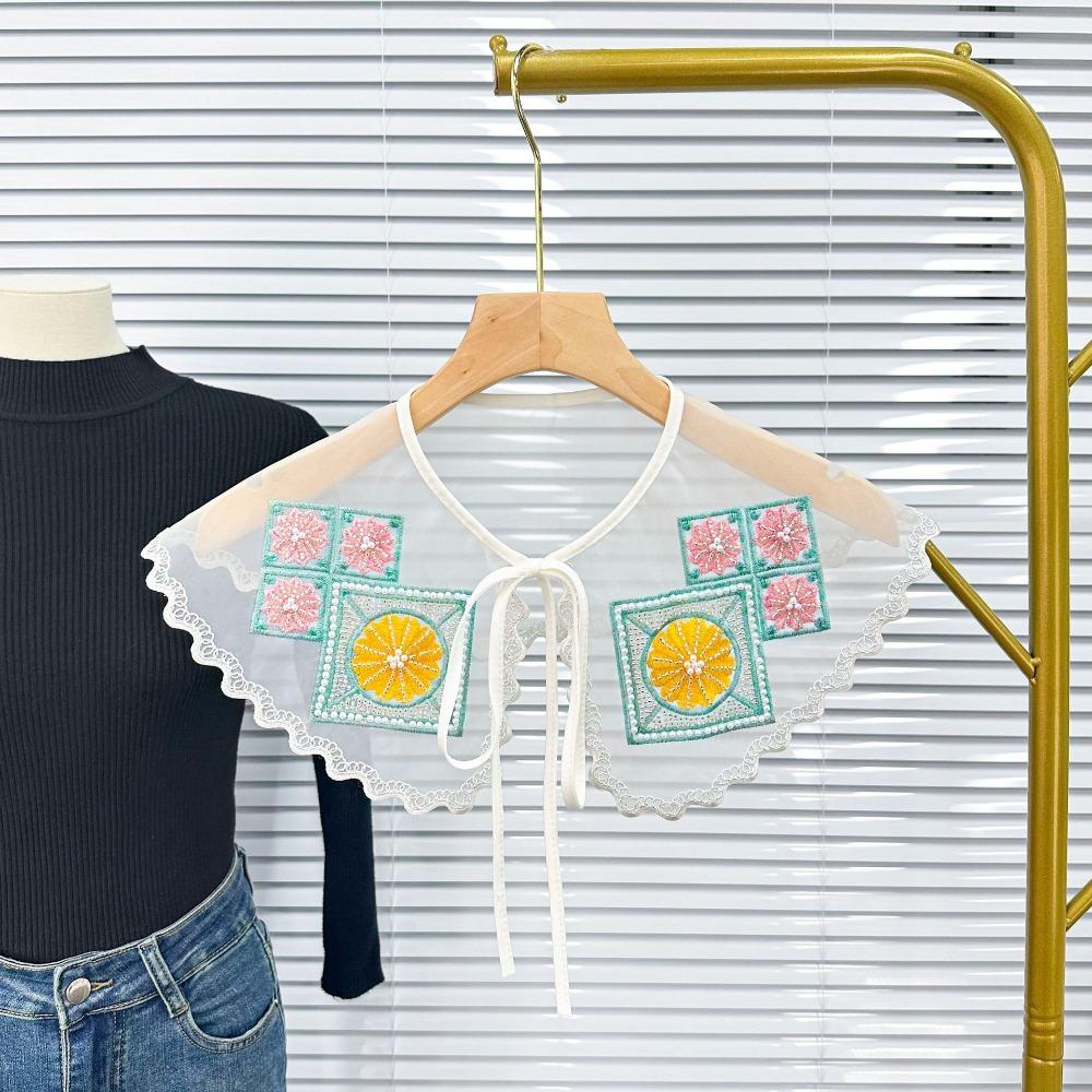 Жіночий мереживний комір із вишивкою з квітки, блуза з декором, модна шаль на шнурівці A
Жіночий мереживний комір із вишивкою з квітки, блуза з декором, модна шаль на шнурівці A