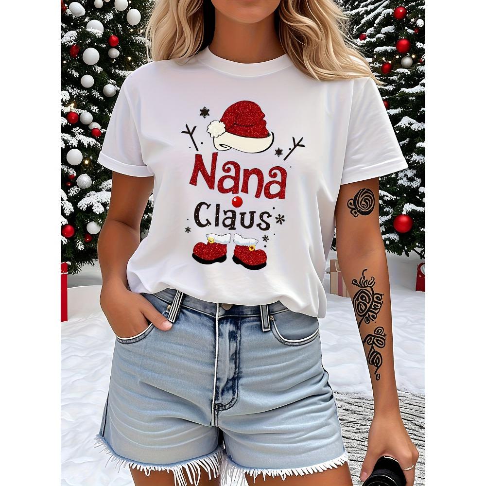 Women s Nana Claus Christmas Graphic T-Shirt Festive Santa Snowflakes Print Summer Short Sleeved Tops Tees S
Women s Nana Claus Christmas Graphic T-Shirt Festive Santa Snowflakes Print Summer Short Sleeved Tops Tees S
