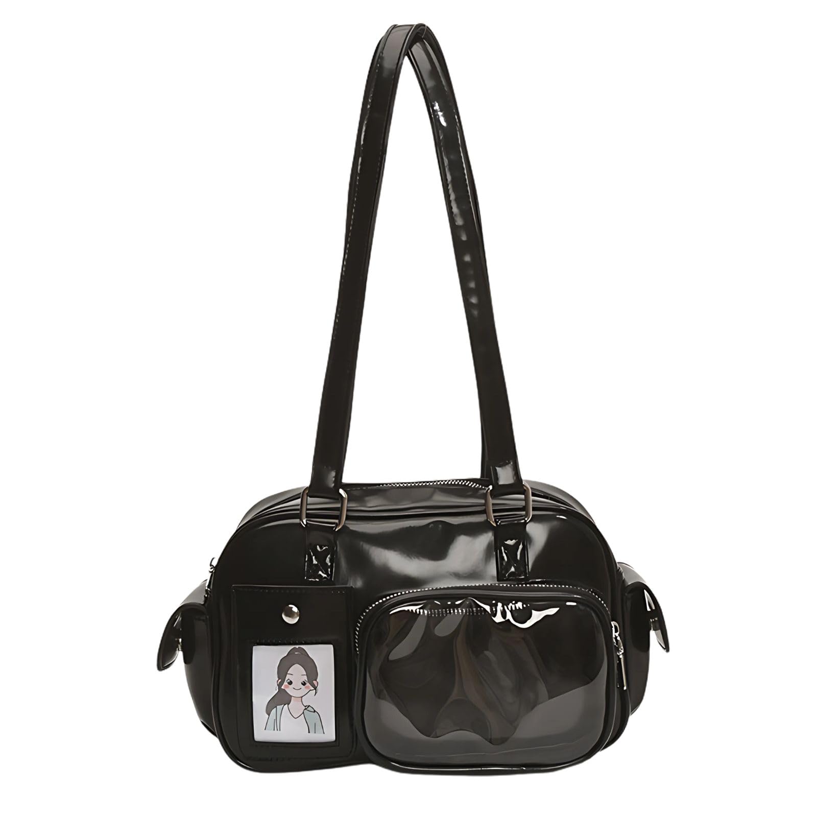 Harugio Ita Bag Mini Boston Tote Shoulder Otaku Stylish Bag, Small, Bag, Handbag, Mini, Clear, Activities, Y2K, Plush, Pouch, Bag, Cute, (Black) чорний
Harugio Ita Bag Mini Boston Tote Shoulder Otaku Stylish Bag, Small, Bag, Handbag, Mini, Clear, Activities, Y2K, Plush, Pouch, Bag, Cute, (Black) чорний