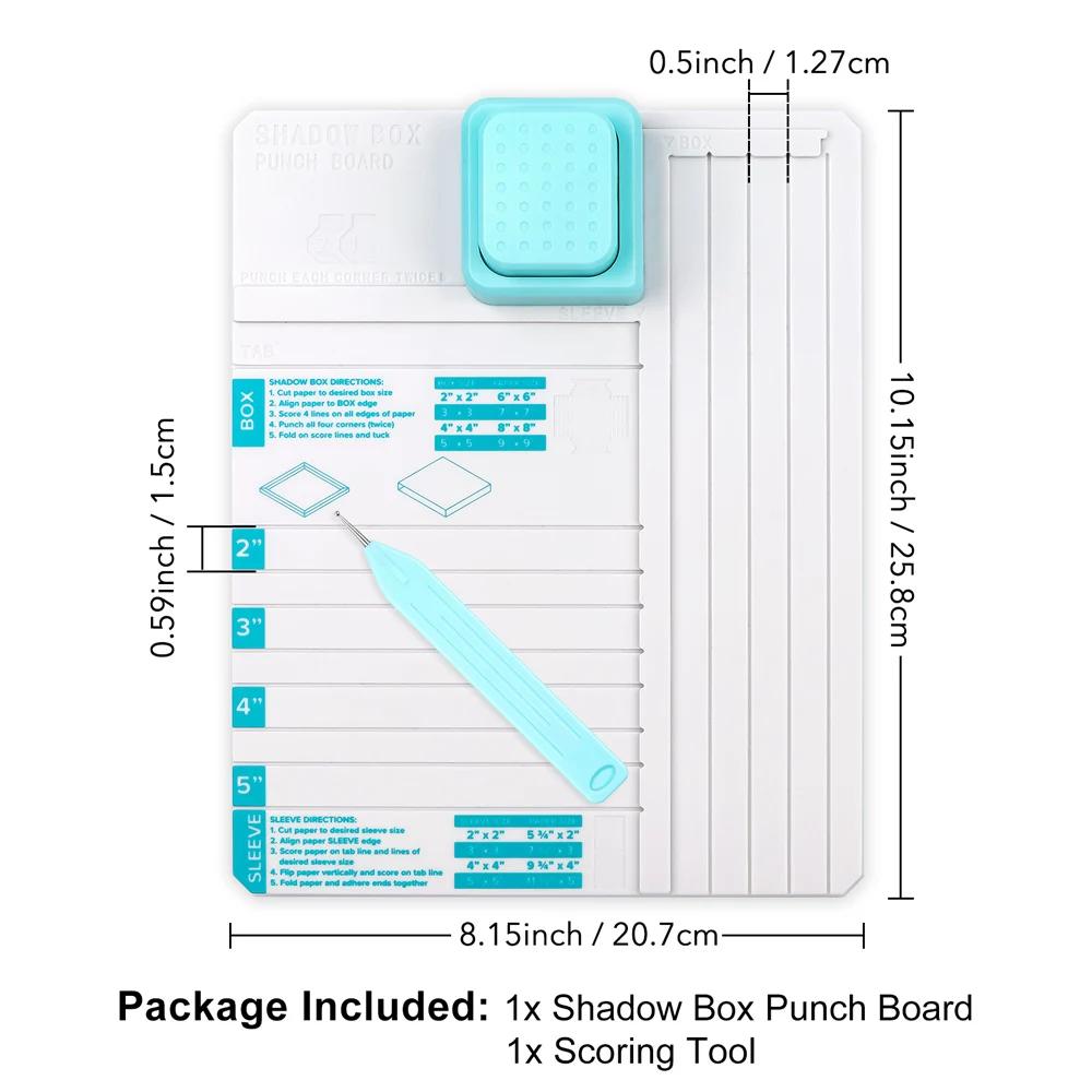Creative Shadow Box Punch Board with Scoring Tool for DIY Making 2 ,3 ,4 ,and 5 Shadow Boxes and Sleeves Scoring/Punching
Creative Shadow Box Punch Board with Scoring Tool for DIY Making 2 ,3 ,4 ,and 5 Shadow Boxes and Sleeves Scoring/Punching