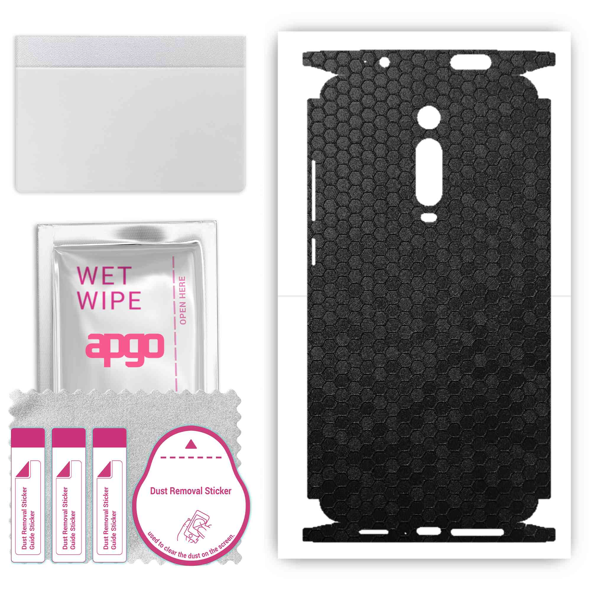 Apgo Protective Skin Sticker for the back+sides compatible with Xiaomi Mi 9T, Full Wrap Film, Foil, Vinyl - Pattern Black Honeycomb
Apgo Protective Skin Sticker for the back+sides compatible with Xiaomi Mi 9T, Full Wrap Film, Foil, Vinyl - Pattern Black Honeycomb