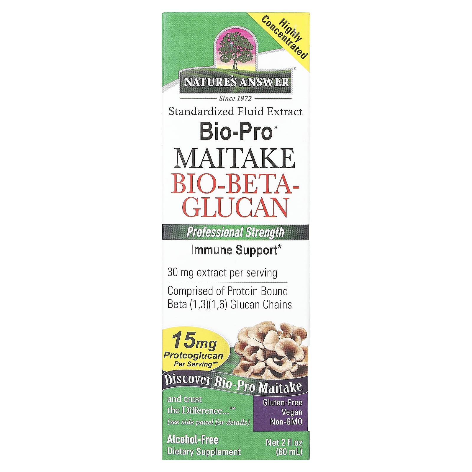 Nature S Answer, Bio-Pro Leaf Mushroom Bio-Beta Glucan, Alcohol Free, 15Mg, 60Ml(2Fl Oz)
Nature S Answer, Bio-Pro Leaf Mushroom Bio-Beta Glucan, Alcohol Free, 15Mg, 60Ml(2Fl Oz)