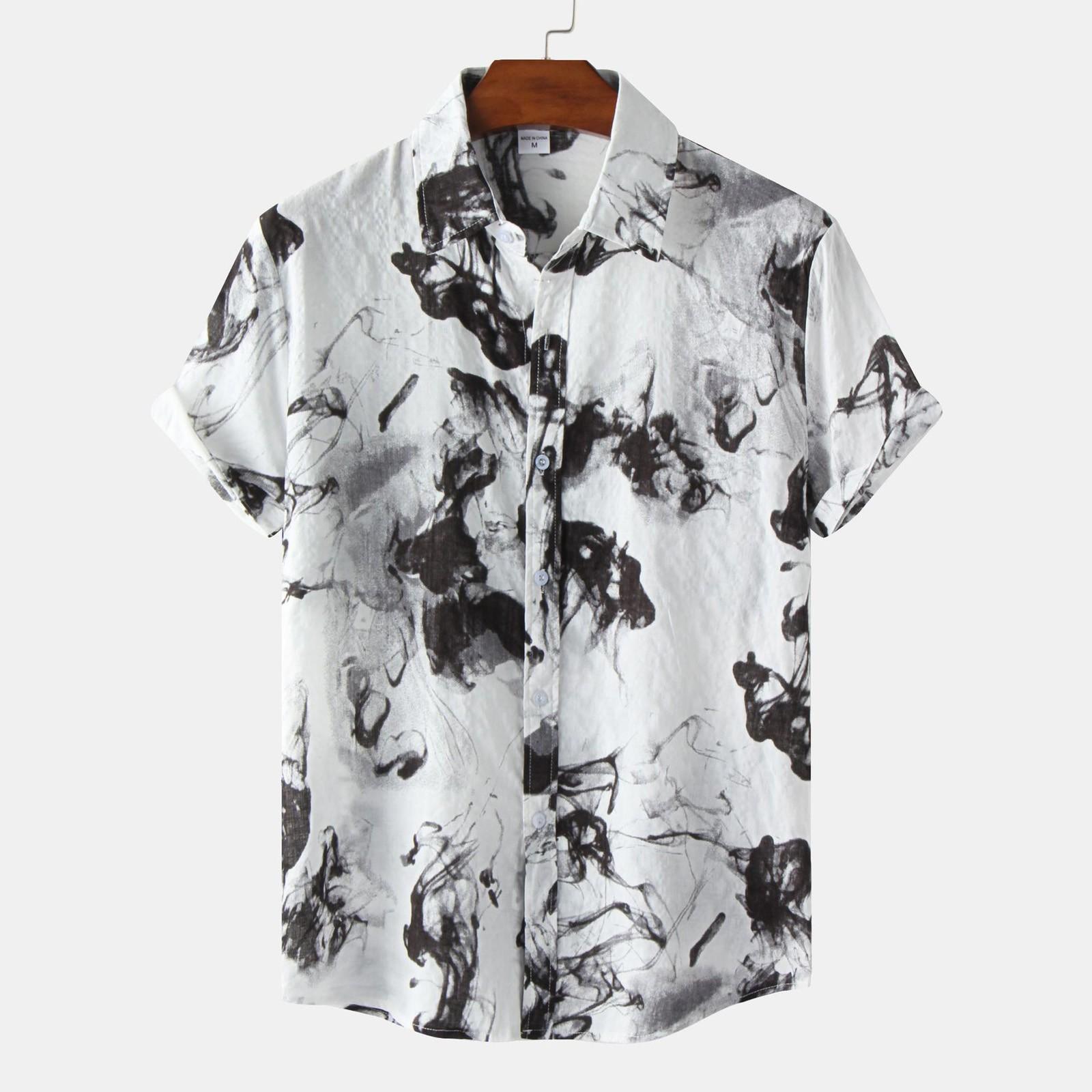 Men s Fashion Casual Print Hawaii Vacation Short-sleeved Shirt L чорний
Men s Fashion Casual Print Hawaii Vacation Short-sleeved Shirt L чорний