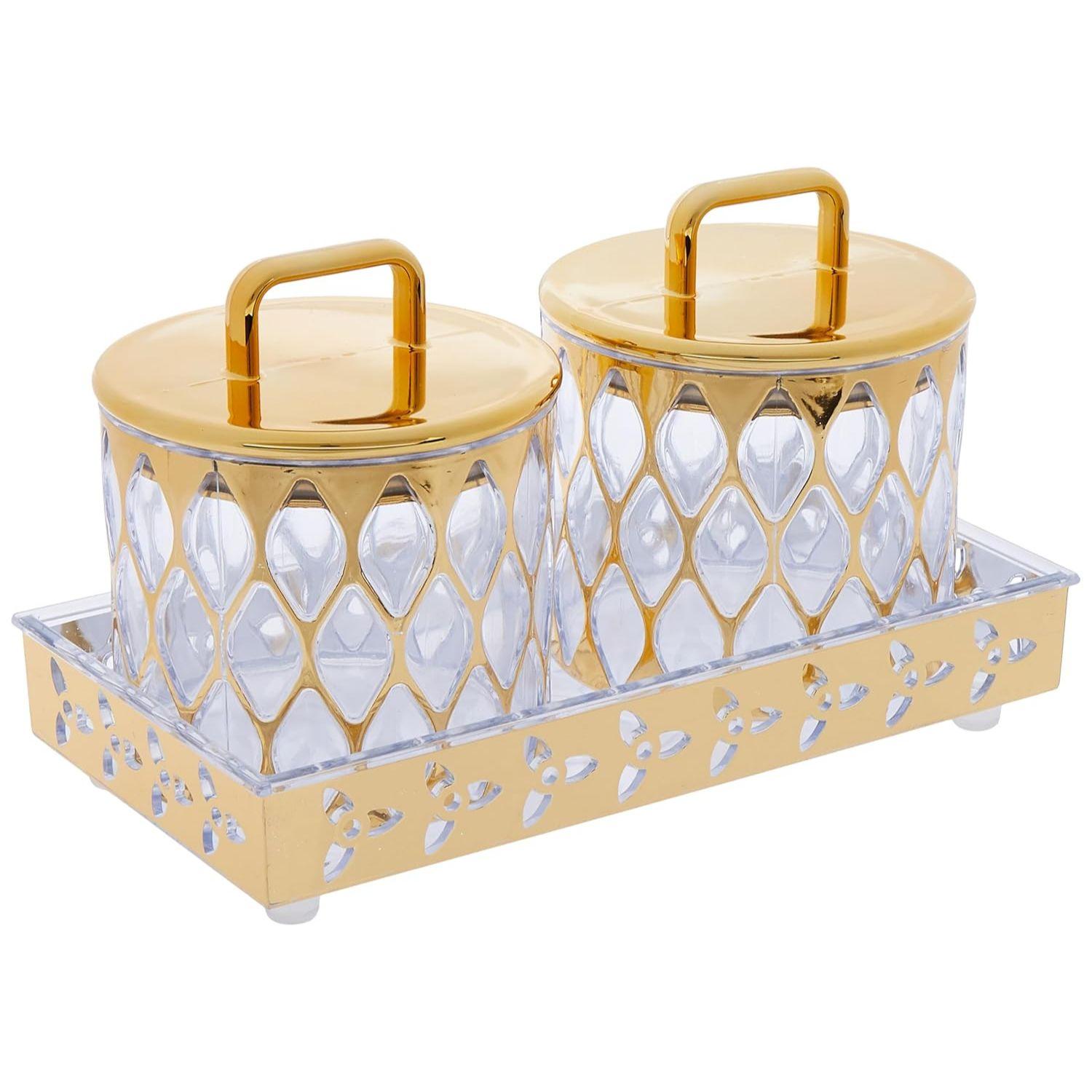 Набор герметичных контейнеров для сухофруктов с подносом|Пластиковое хранилище для сухих продуктов|500 мл, набор из 2 штук (золотой)
Набор герметичных контейнеров для сухофруктов с подносом|Пластиковое хранилище для сухих продуктов|500 мл, набор из 2 штук (золотой)