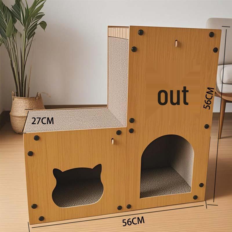 Кошачья вилла: Износостойкая когтеточка и игривая кровать из гофрированного картона для котят 56*27*56cm Staircase Style
Кошачья вилла: Износостойкая когтеточка и игривая кровать из гофрированного картона для котят 56*27*56cm Staircase Style