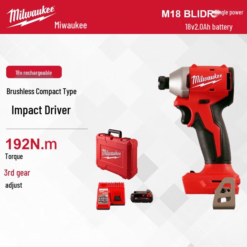 Milwaukee M18 BLIDR 18V Brushless Compact Impact Driver CN plug (adapter included)
Milwaukee M18 BLIDR 18V Brushless Compact Impact Driver CN plug (adapter included)