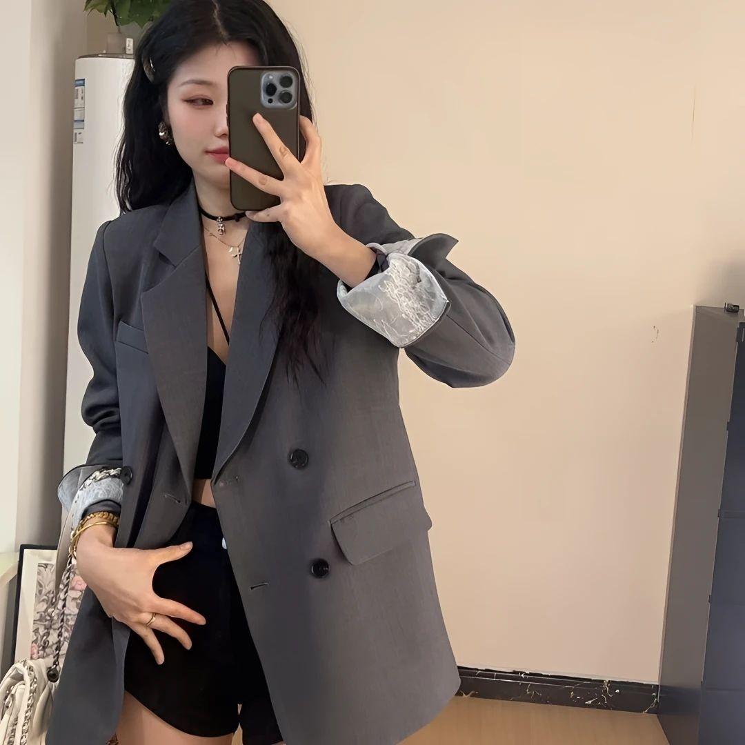 Трендовый блейзер в стиле пэчворк, весна-осень, корейский стиль, свободный, повседневный, пиджак, женский, кружевная отделка, модная офисная одежда XL серый
Трендовый блейзер в стиле пэчворк, весна-осень, корейский стиль, свободный, повседневный, пиджак, женский, кружевная отделка, модная офисная одежда XL серый