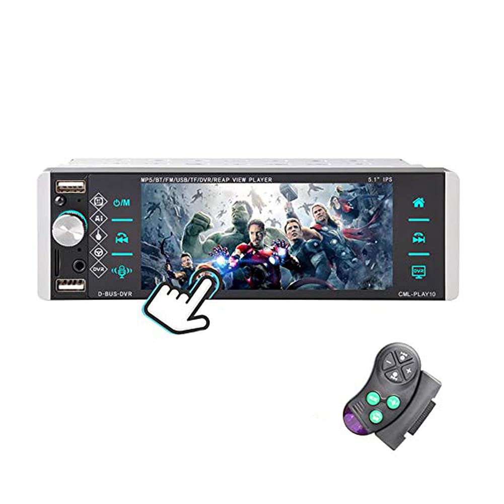 1 Din 5.1-inch Car Stereo Bluetooth Radio IPS HD Touchscreen FM/AM/RDS, AI Voice MP3 Player, Voice Steering Wheel Control, AUX SD DVR, 4 USB, IOS Andr
1 Din 5.1-inch Car Stereo Bluetooth Radio IPS HD Touchscreen FM/AM/RDS, AI Voice MP3 Player, Voice Steering Wheel Control, AUX SD DVR, 4 USB, IOS Andr