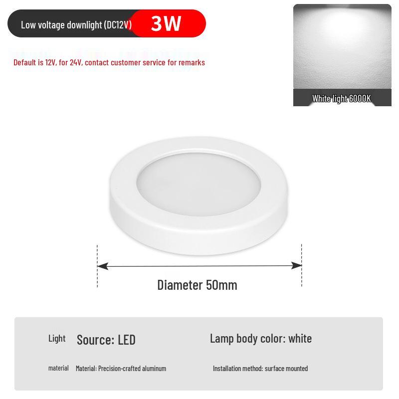 Ultra-Thin LED Surface-Mounted Mini Downlight, 12V/24V, Low Voltage, No Drill, Ideal for Shelves and Display Cabinets Warm White
Ultra-Thin LED Surface-Mounted Mini Downlight, 12V/24V, Low Voltage, No Drill, Ideal for Shelves and Display Cabinets Warm White