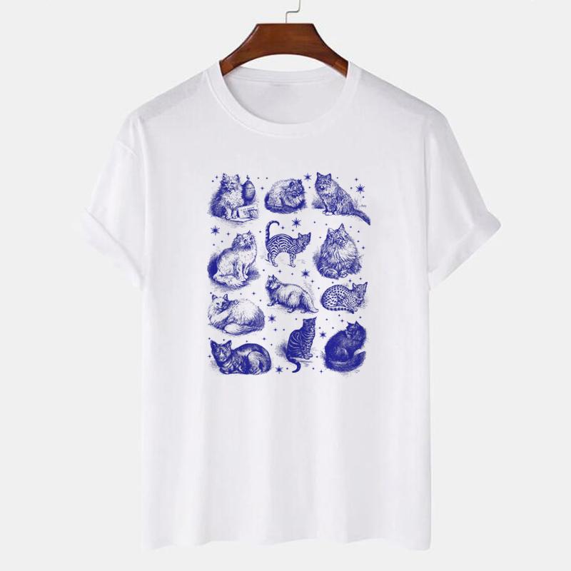 Cat Star Print Womens Mystic TShirts Cute Cottagecore Aesthetic Tee Shirt Oversized Vintage Graphic Top Light Academia Clothes S
Cat Star Print Womens Mystic TShirts Cute Cottagecore Aesthetic Tee Shirt Oversized Vintage Graphic Top Light Academia Clothes S