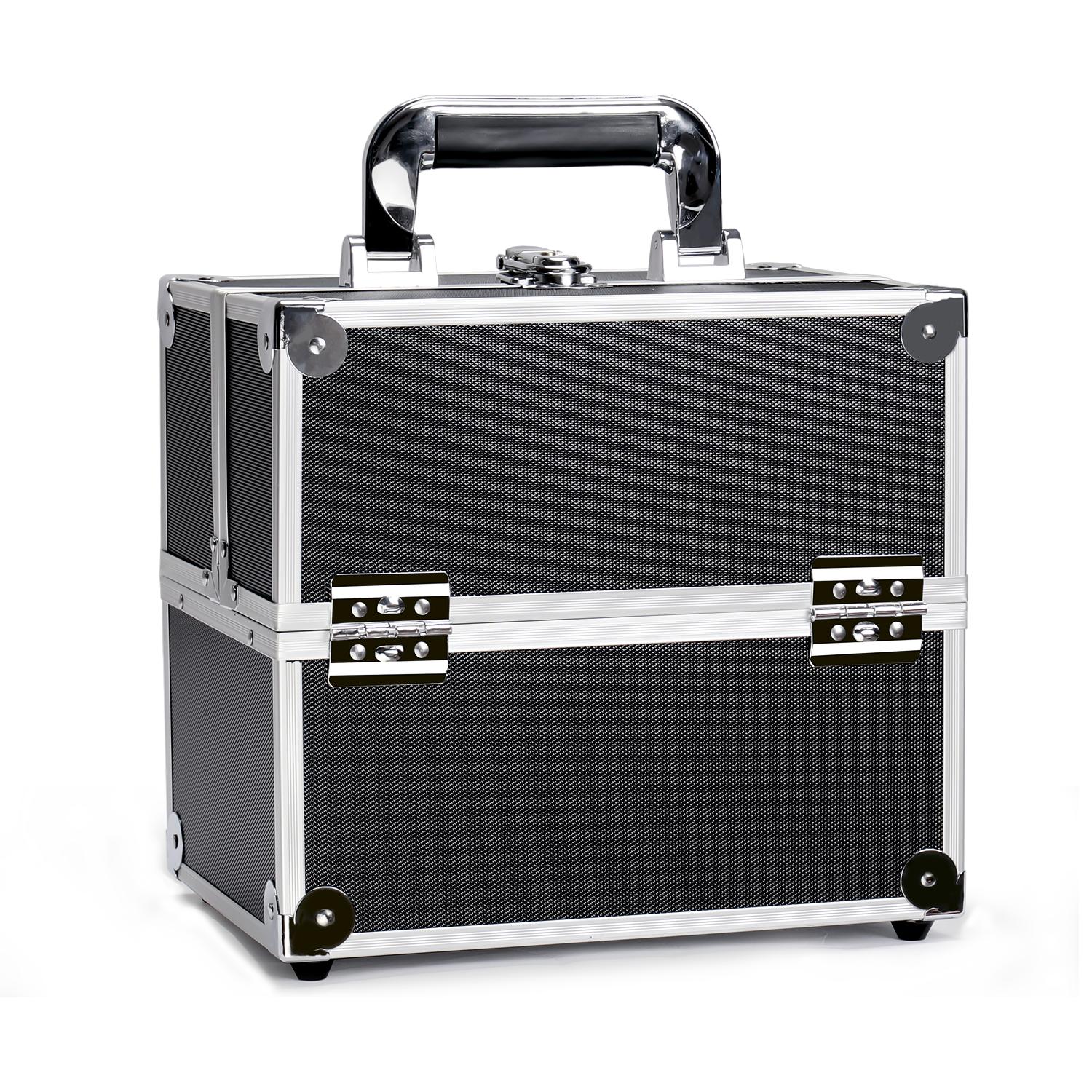 Портативный алюминиевый косметический кейс, запираемый профессиональный кейс для макияжа с лотками
Портативный алюминиевый косметический кейс, запираемый профессиональный кейс для макияжа с лотками