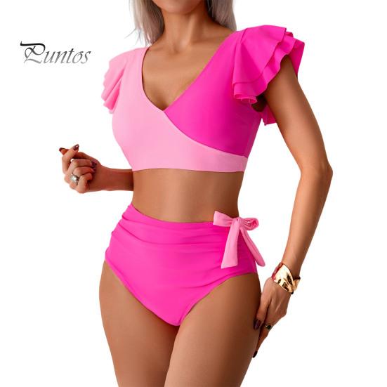 2 шт./комплект женский комплект бикини с V-образным вырезом, бюстгальтер с оборками на рукавах, плавки с высокой талией, комплект с пышными вырезами, купальный костюм, купальник S розовый
2 шт./комплект женский комплект бикини с V-образным вырезом, бюстгальтер с оборками на рукавах, плавки с высокой талией, комплект с пышными вырезами, купальный костюм, купальник S розовый
