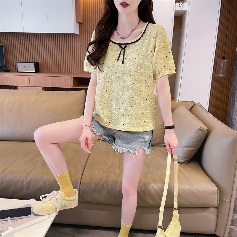 Women s Summer Polka Dot Short Sleeve T-Shirt - Plus Size, Slimming Design, Tummy-Covering Blouse XL жовтий
Women s Summer Polka Dot Short Sleeve T-Shirt - Plus Size, Slimming Design, Tummy-Covering Blouse XL жовтий