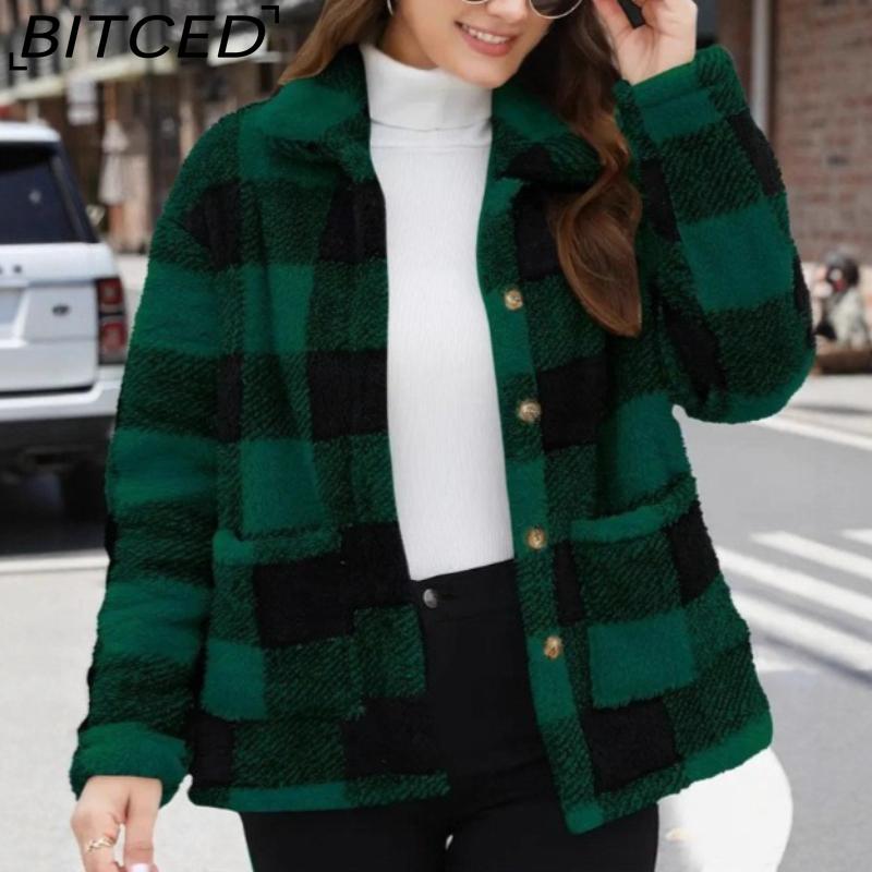 BITCED Women s Plaid Fleece Jacket with Patch Pockets Versatile Long-Sleeve Winter Fashion Casual Coat XXXXXL зелений
BITCED Women s Plaid Fleece Jacket with Patch Pockets Versatile Long-Sleeve Winter Fashion Casual Coat XXXXXL зелений
