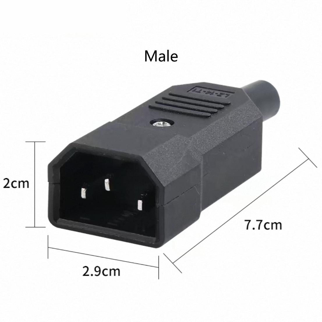 IEC Straight Cable Plug Connector C13 C14 10A 250V Black female&male Plug Rewirable Power Connector 3 pin AC Socket
IEC Straight Cable Plug Connector C13 C14 10A 250V Black female&male Plug Rewirable Power Connector 3 pin AC Socket