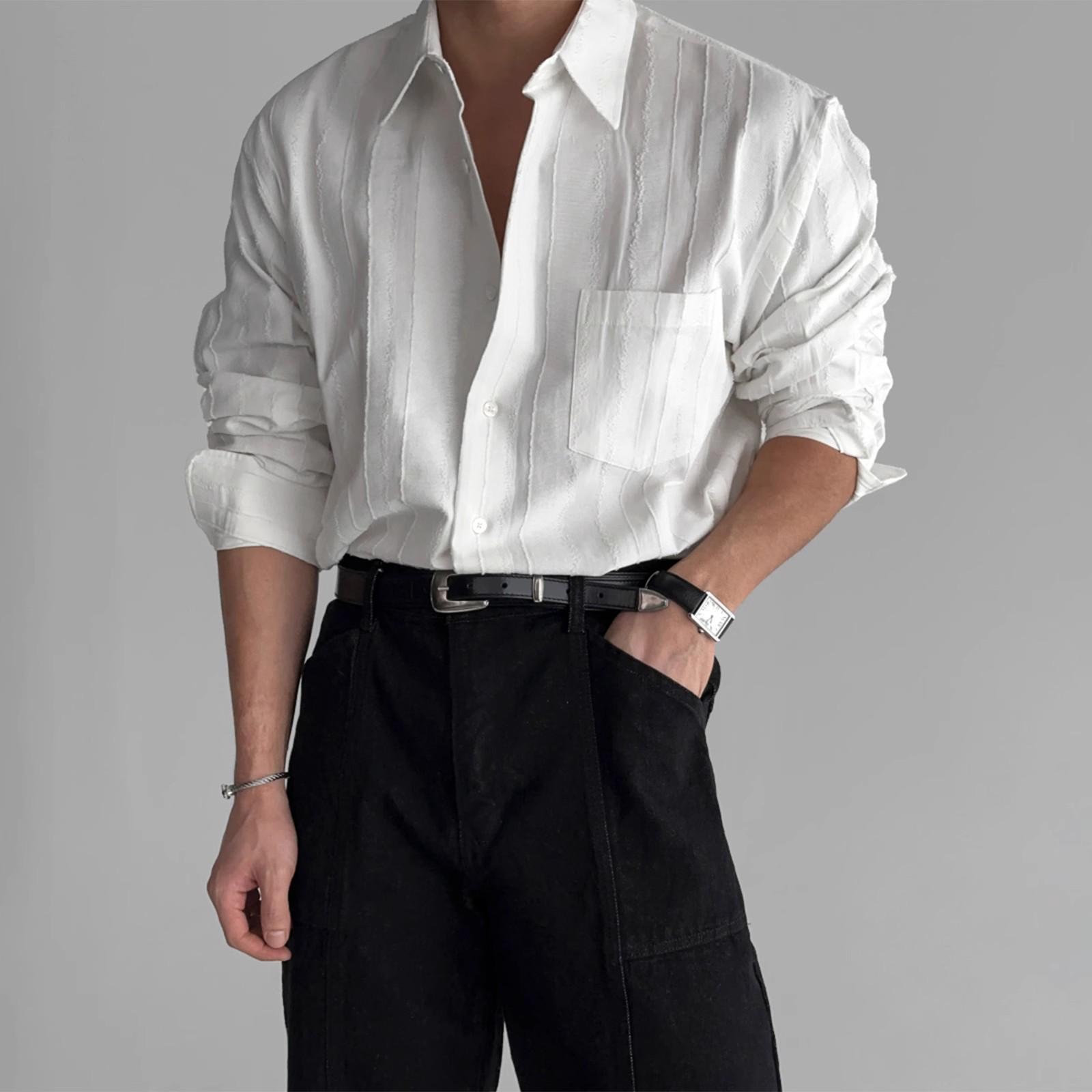 Men s Solid Color Long Sleeve Pocket Shirt - Spring & Autumn Edition, Advanced Texture, Wide Fit M
Men s Solid Color Long Sleeve Pocket Shirt - Spring & Autumn Edition, Advanced Texture, Wide Fit M