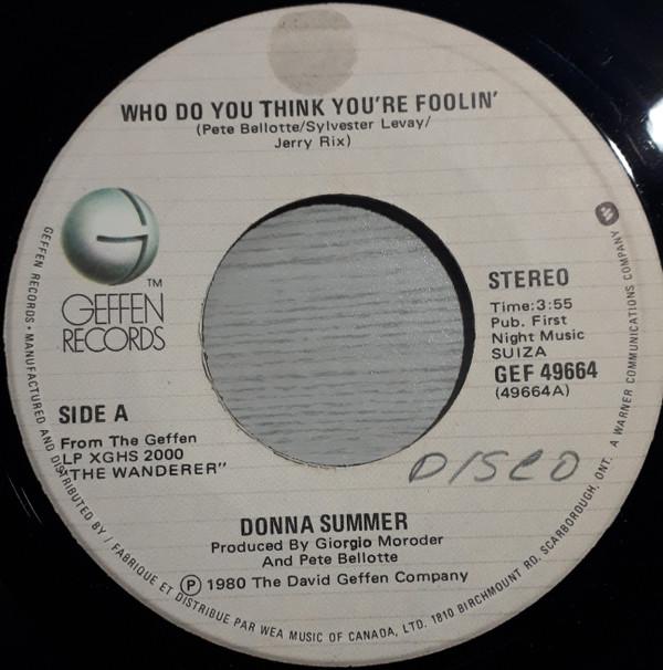 7-дюймовая пластинка DONNA SUMMER Who Do You Think Youre Foolin GEF49664 Geffen Records 1980 Канада SoulFunk Б/у
7-дюймовая пластинка DONNA SUMMER Who Do You Think Youre Foolin GEF49664 Geffen Records 1980 Канада SoulFunk Б/у
