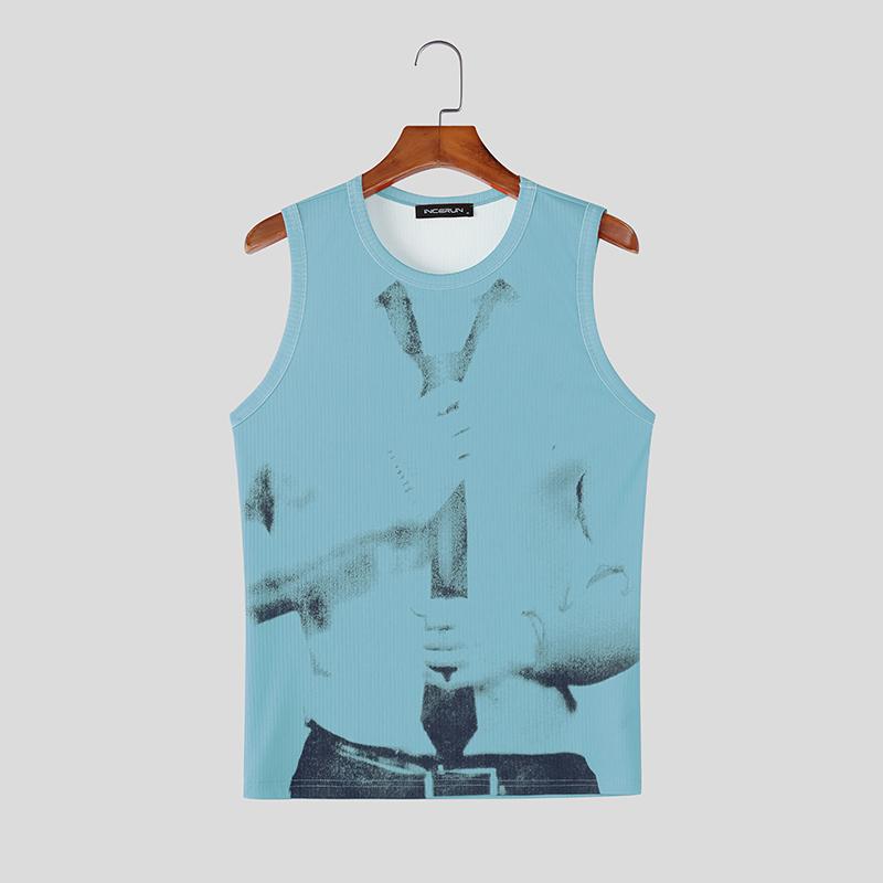 INCERUN Summer Men Sleeveless Print Ribbed Casual Tank Tops Vest 5XL синій
INCERUN Summer Men Sleeveless Print Ribbed Casual Tank Tops Vest 5XL синій