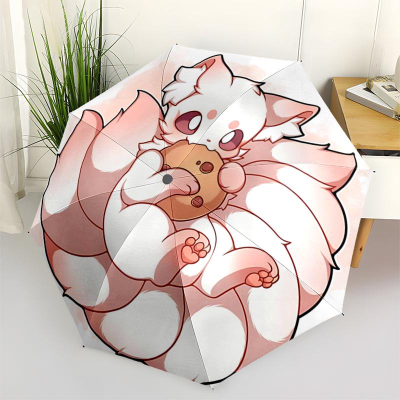 1pc Winning Cute Nine Tailed Fox Cartoon Design Pattern Automatic Umbrella is Fashionable and Good-Looking, a Portable 3-Fold Umbrella, Suit
1pc Winning Cute Nine Tailed Fox Cartoon Design Pattern Automatic Umbrella is Fashionable and Good-Looking, a Portable 3-Fold Umbrella, Suit