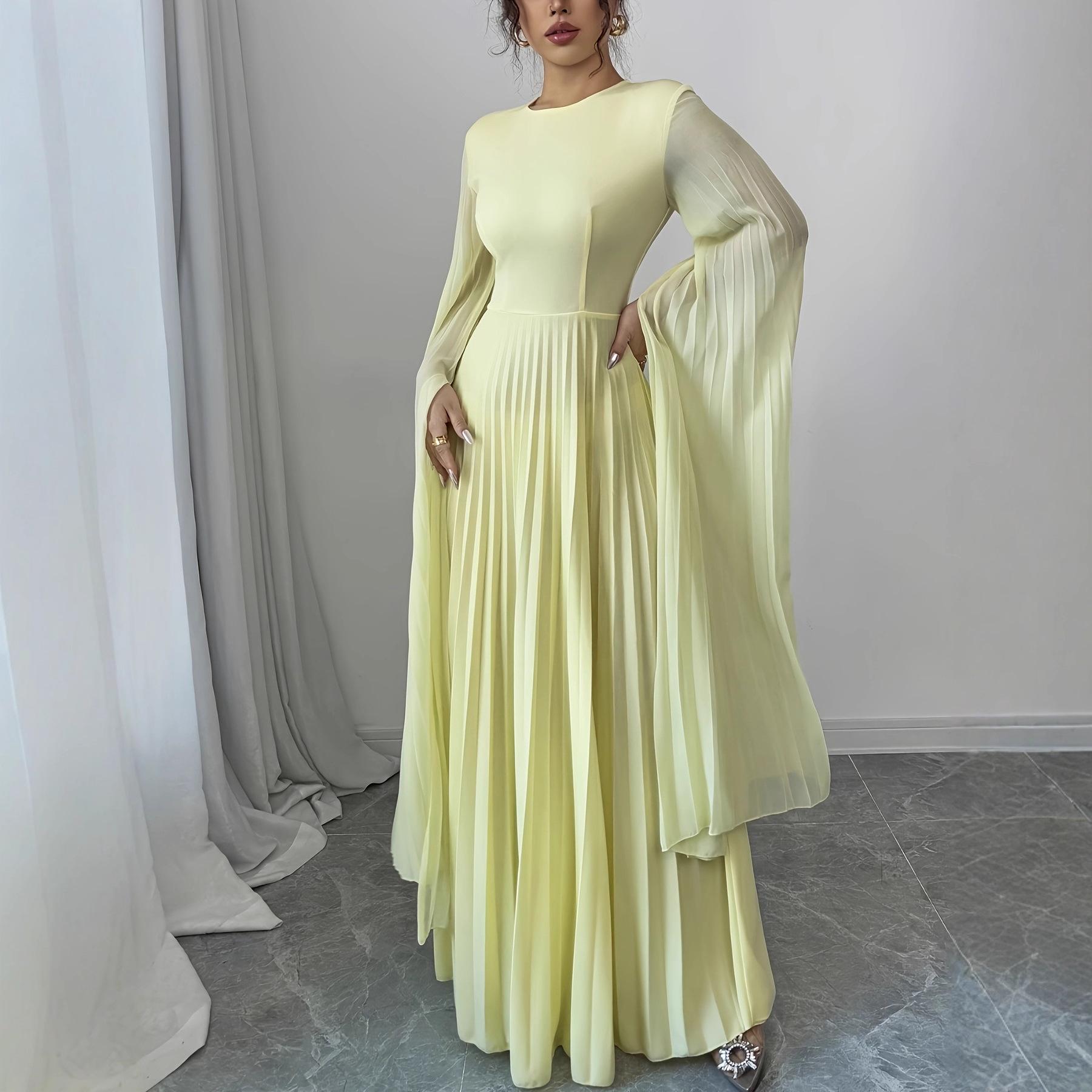 Жіноча вечірня сукня TEMU з круглим вирізом та плісованими рукавами-кльош XL світло-жовтого кольору
Жіноча вечірня сукня TEMU з круглим вирізом та плісованими рукавами-кльош XL світло-жовтого кольору