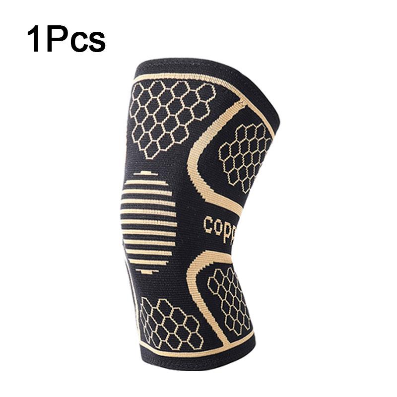 1 шт., медный нейлоновый защитный наколенник, компрессионные рукава для мужчин и женщин, эластичный бандаж для бега, фитнеса, наколенник S
