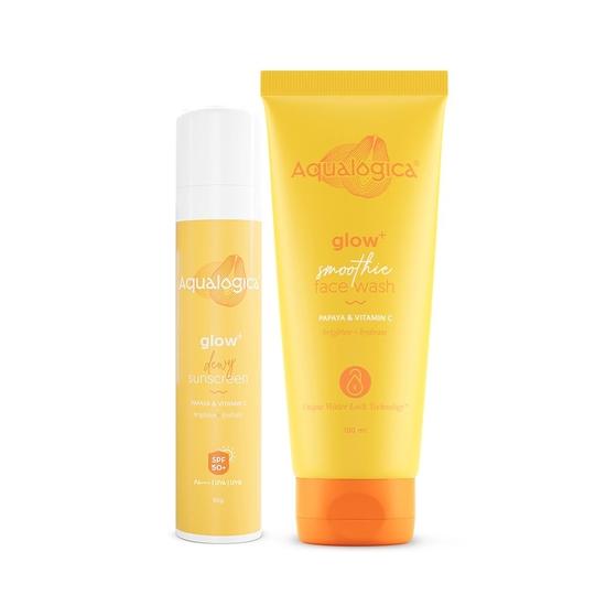 Aqualogica Glow+ Dewy All Skin Type Skin Combo (Face Wash - 100G + 50 SPF Sunscreen - 50G)
Aqualogica Glow+ Dewy All Skin Type Skin Combo (Face Wash - 100G + 50 SPF Sunscreen - 50G)