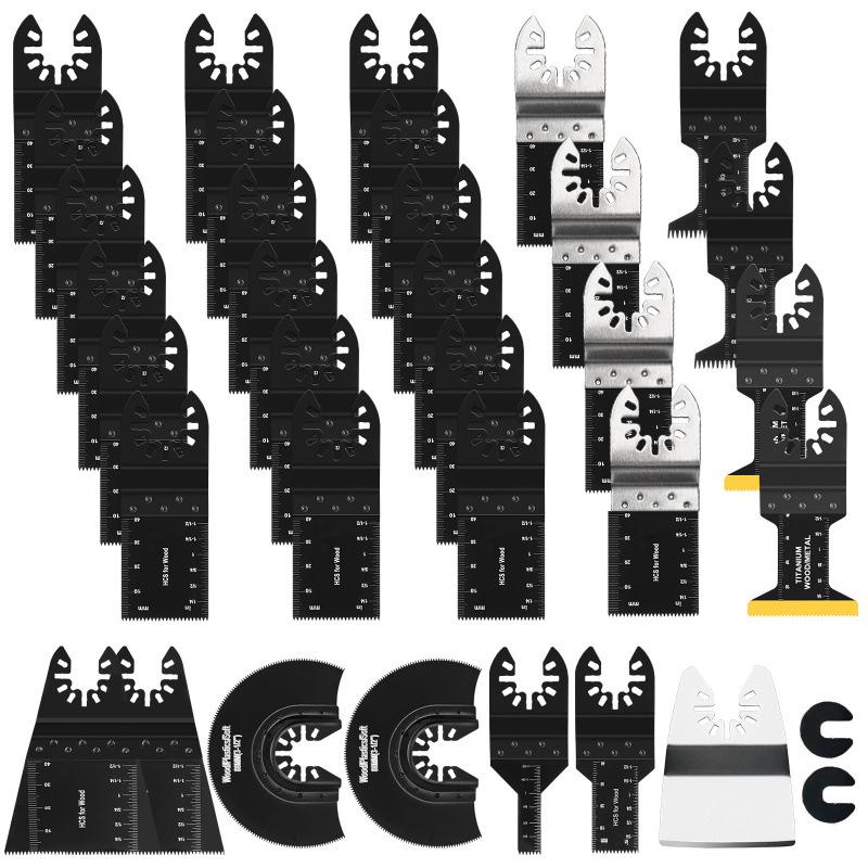 35-Piece Titanium Oscillating Tool Blade Set for Woodworking
35-Piece Titanium Oscillating Tool Blade Set for Woodworking