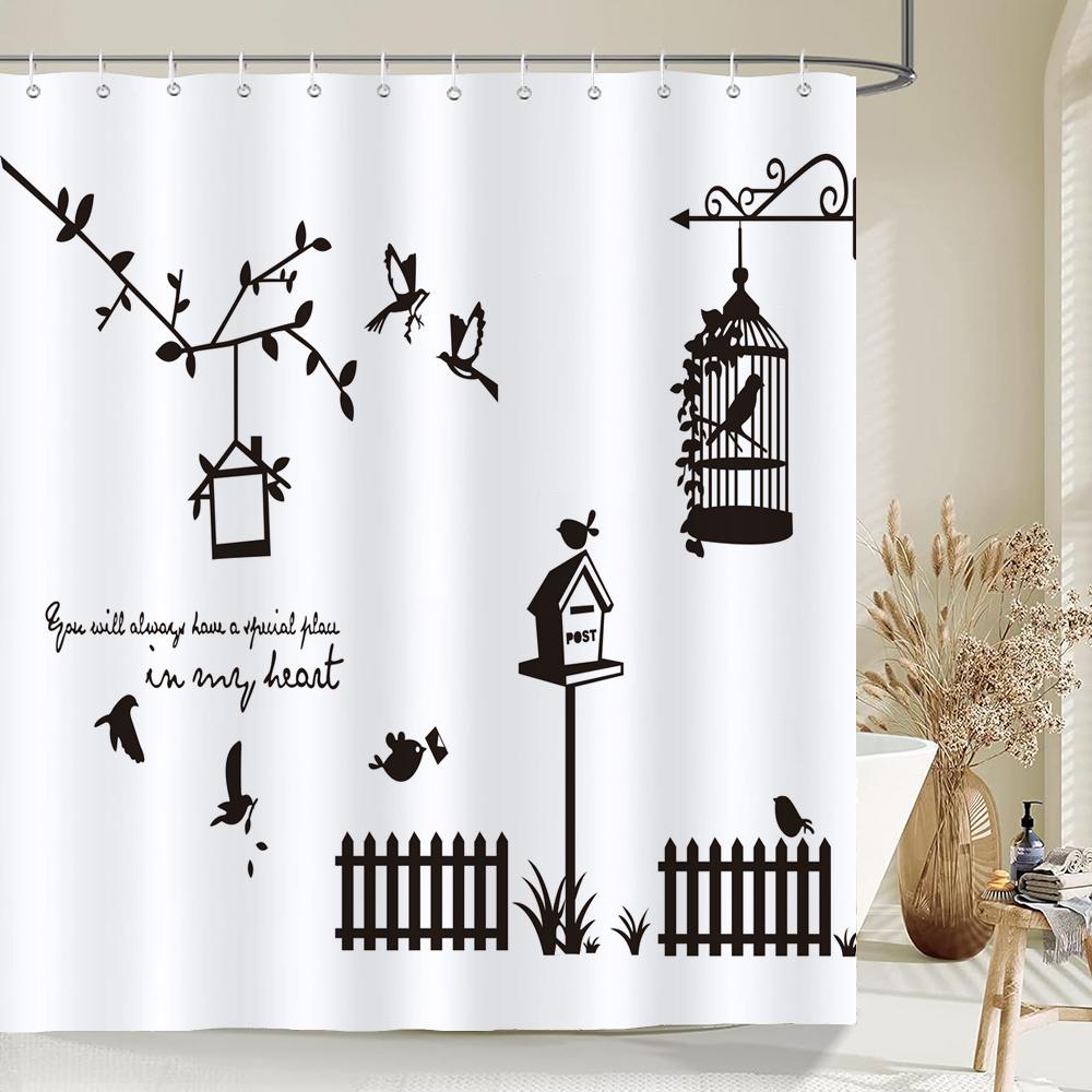 Nordic Minimalist Art Printing Shower Curtain, Waterproof Fabric Flower And Leaf Bird Pattern Bathroom Curtain For Bathtub Decor W60H190(CM)-1 Pcs
Nordic Minimalist Art Printing Shower Curtain, Waterproof Fabric Flower And Leaf Bird Pattern Bathroom Curtain For Bathtub Decor W60H190(CM)-1 Pcs