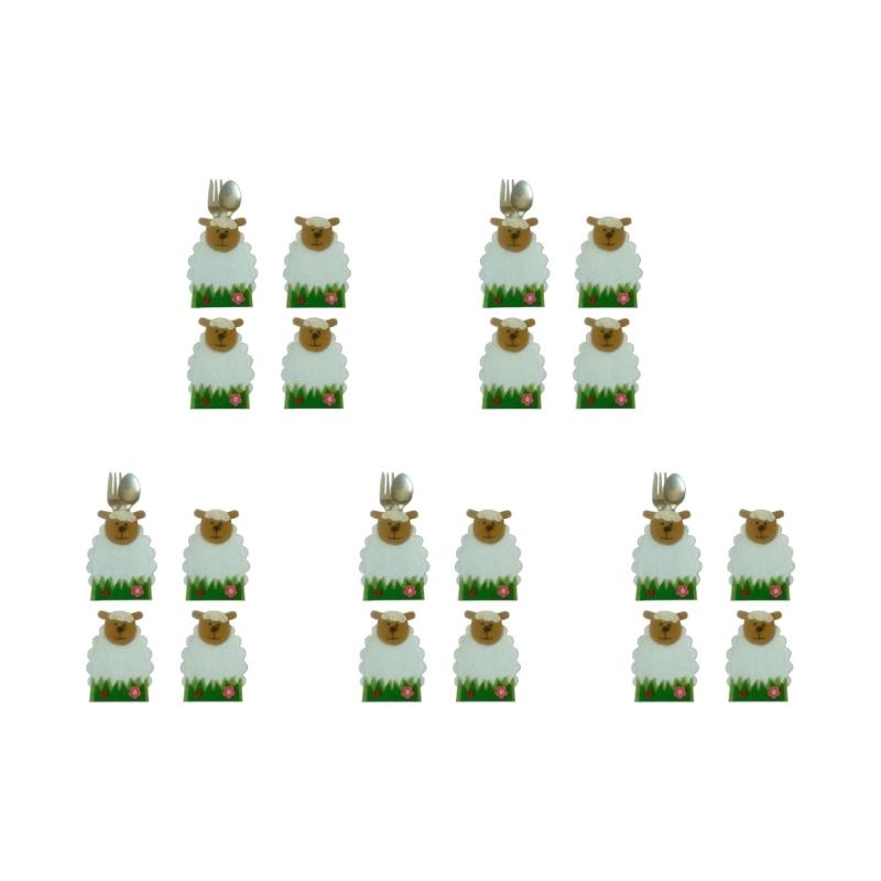 5x4 шт. нетканые мультяшные овцы ножи вилки чехлы для посуды держатели столовых приборов пасхальное украшение кухонное обеденное украшение стола зелёный
5x4 шт. нетканые мультяшные овцы ножи вилки чехлы для посуды держатели столовых приборов пасхальное украшение кухонное обеденное украшение стола зелёный