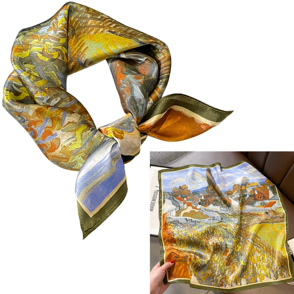 Women 100% Mulberry Real Silk Scarf 53cm Luxury Kerchief Spring Autumn Neckerchief Brand Oil Painting Chinese & Painting Style
Women 100% Mulberry Real Silk Scarf 53cm Luxury Kerchief Spring Autumn Neckerchief Brand Oil Painting Chinese & Painting Style