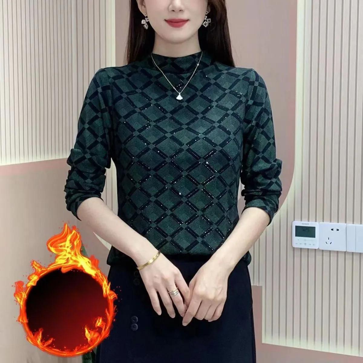 Осенне-зимняя мода ромбы сращивание длинный рукав флис полувысокий воротник винтажная клетчатая футболка свободные топы женская одежда XXXXL зелёный
Осенне-зимняя мода ромбы сращивание длинный рукав флис полувысокий воротник винтажная клетчатая футболка свободные топы женская одежда XXXXL зелёный