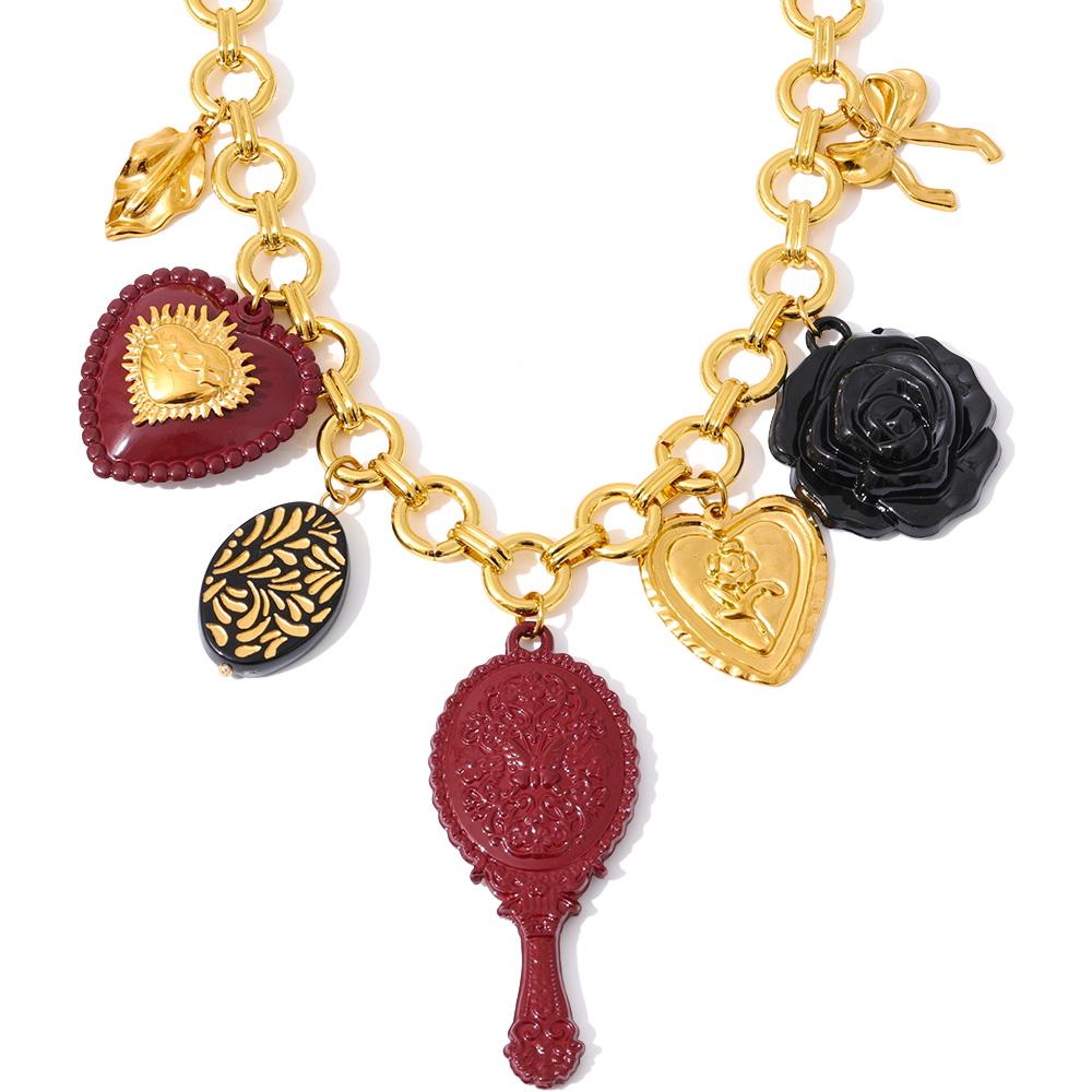 Yhpup Stainless Steel Personalized Statement Necklace 2025 Vintage Autumn Winter Fashion Jewelry Heart Flower Mirror Drop Dangle
Yhpup Stainless Steel Personalized Statement Necklace 2025 Vintage Autumn Winter Fashion Jewelry Heart Flower Mirror Drop Dangle
