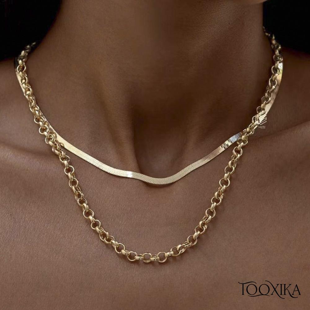 Tooxika винтажное ожерелье с двойной цепочкой в виде змеи, индивидуальное темпераментное женское многослойное ожерелье, ювелирные изделия
Tooxika винтажное ожерелье с двойной цепочкой в виде змеи, индивидуальное темпераментное женское многослойное ожерелье, ювелирные изделия