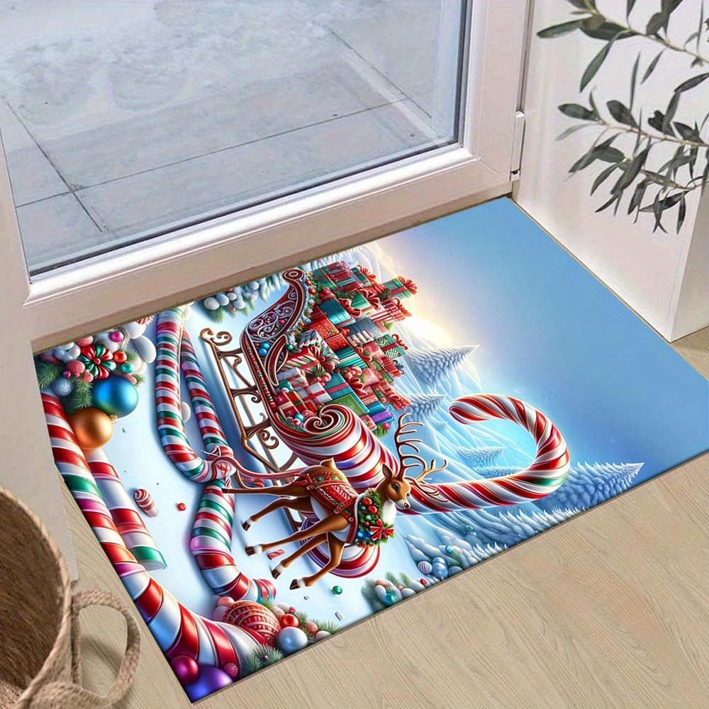 1pc Christmas Themed Rug, Sleigh Gifts and Elk Print, Bedside Carpet, Non slip Laundry Room Mat, Machine Washable Water Absorbing Entrance D 60cm by 90cm
1pc Christmas Themed Rug, Sleigh Gifts and Elk Print, Bedside Carpet, Non slip Laundry Room Mat, Machine Washable Water Absorbing Entrance D 60cm by 90cm
