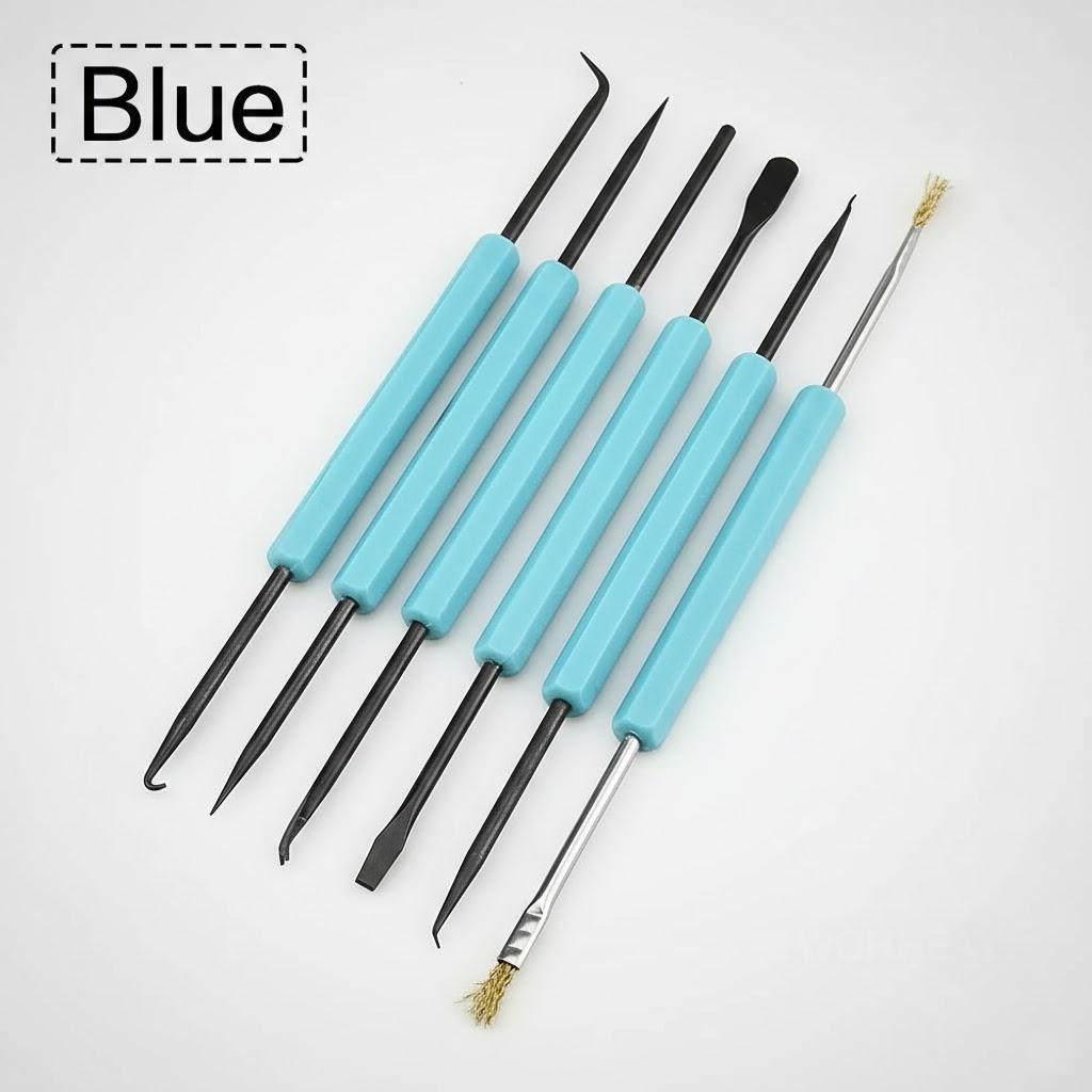 6pcs De-aging Aid Kit for PCB Cleaning Electronic Repair Tool Set Heat Fluxing Tool Durable Hand Tools синій
6pcs De-aging Aid Kit for PCB Cleaning Electronic Repair Tool Set Heat Fluxing Tool Durable Hand Tools синій