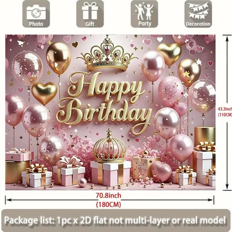 2D Glitter Pink Gold Birthday Backdrop, Happy Birthday Photo Booth Banner 47.2x31.5inch/120*80cm
2D Glitter Pink Gold Birthday Backdrop, Happy Birthday Photo Booth Banner 47.2x31.5inch/120*80cm