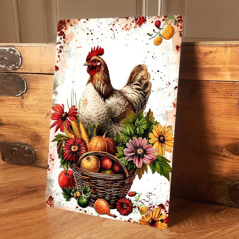 1 piece: Rustic-style rooster and vegetable tin wall hanging, retro kitchen wall decoration, American country style home wall de (as the picture,20x30cm)
1 piece: Rustic-style rooster and vegetable tin wall hanging, retro kitchen wall decoration, American country style home wall de (as the picture,20x30cm)