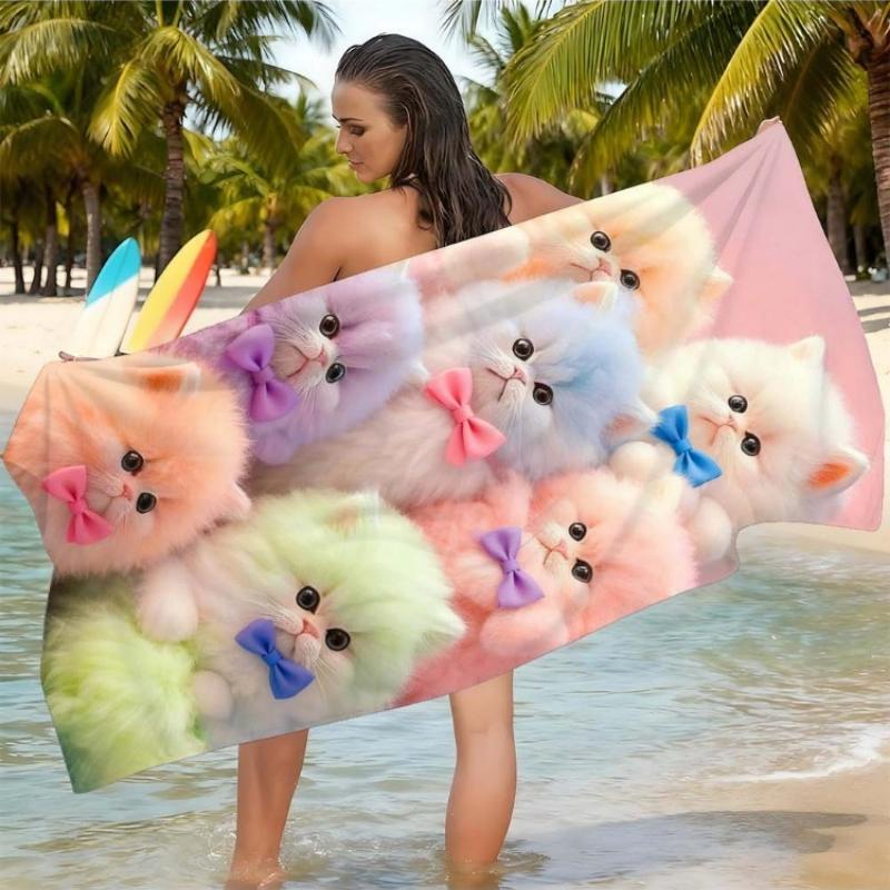1pc Cute Kitten & Bow Ties Microfiber Oversized Towel/Throw Blanket - Large Furry Cat Design, Lightweight Absorbent Suitable for W30*H60(CM)
1pc Cute Kitten & Bow Ties Microfiber Oversized Towel/Throw Blanket - Large Furry Cat Design, Lightweight Absorbent Suitable for W30*H60(CM)