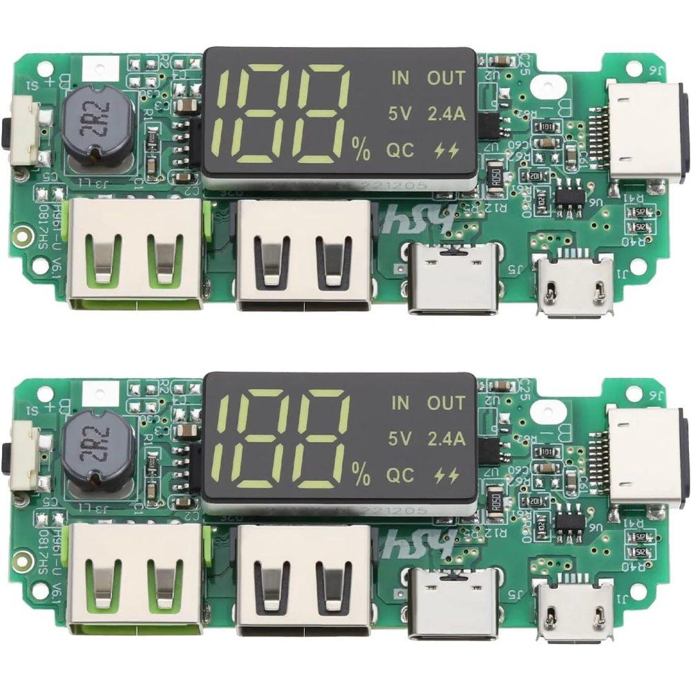 2Pcs 18650 Lithium Battery Charger 5V 2.4A Dual USB Circuit Board Digital LCD Display Module with Overcharge Overdischarge Short 2pcs
2Pcs 18650 Lithium Battery Charger 5V 2.4A Dual USB Circuit Board Digital LCD Display Module with Overcharge Overdischarge Short 2pcs