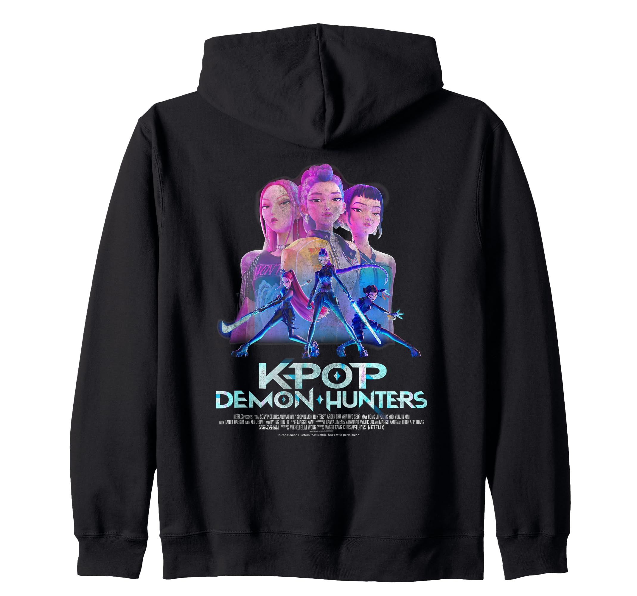KPop Demon Hunters Huntrix Billboard Poster Zip Hoodie Huntr/X чёрный
KPop Demon Hunters Huntrix Billboard Poster Zip Hoodie Huntr/X чёрный