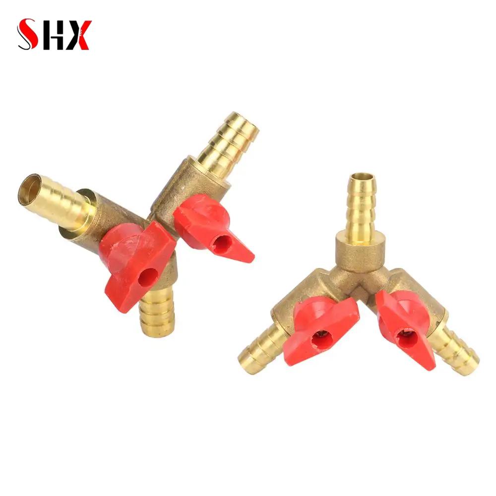 6 8 10mm Hose Barb Y Type Three 3 Way Brass Shut Off Ball Valve Pipe Fitting Connector Adapter For Fuel Gas Water Oil Air
6 8 10mm Hose Barb Y Type Three 3 Way Brass Shut Off Ball Valve Pipe Fitting Connector Adapter For Fuel Gas Water Oil Air
