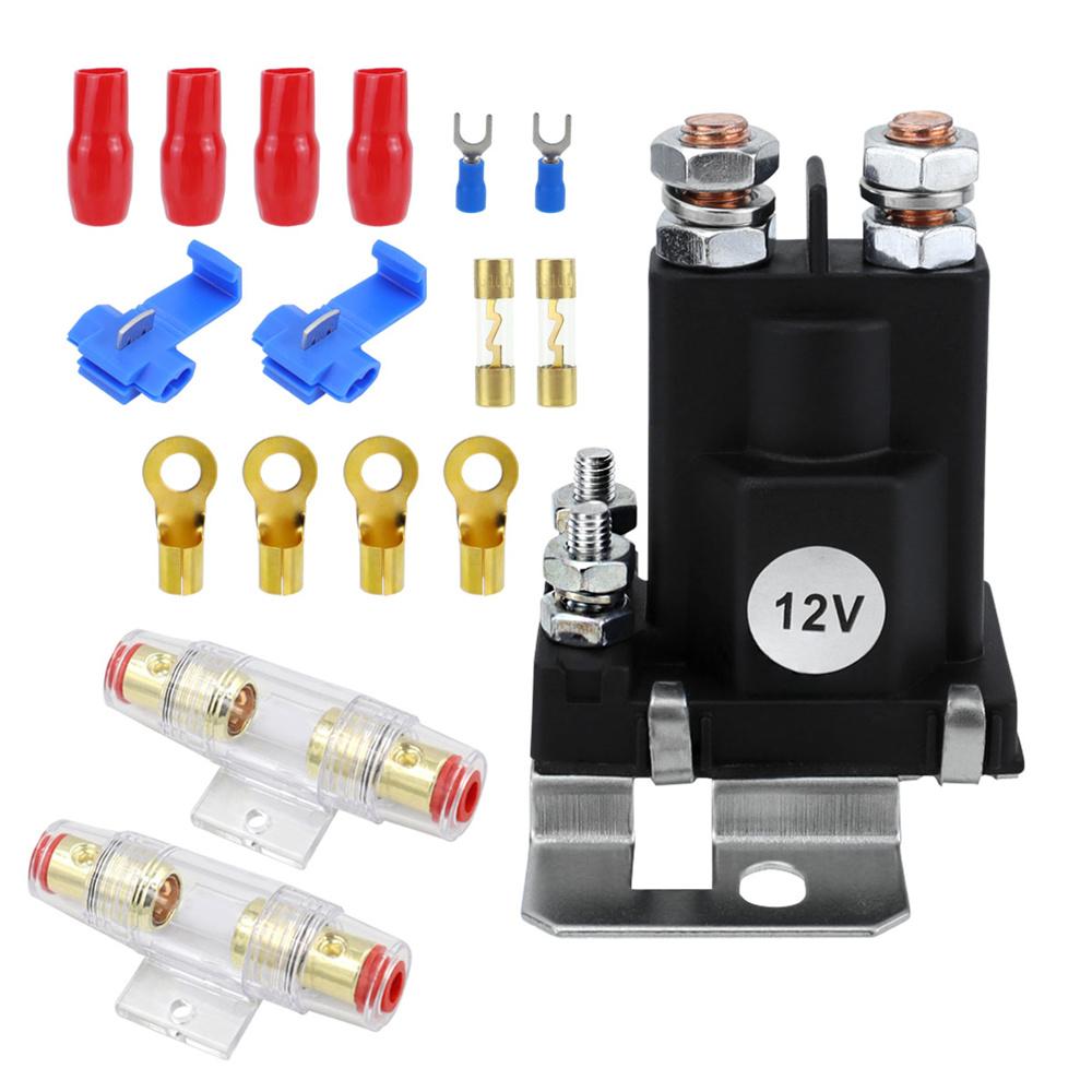 12V 500A Dual Battery Solenoid Relay Battery Isolator with 100A Fuse Kit For Car RV Lawn mowers
12V 500A Dual Battery Solenoid Relay Battery Isolator with 100A Fuse Kit For Car RV Lawn mowers