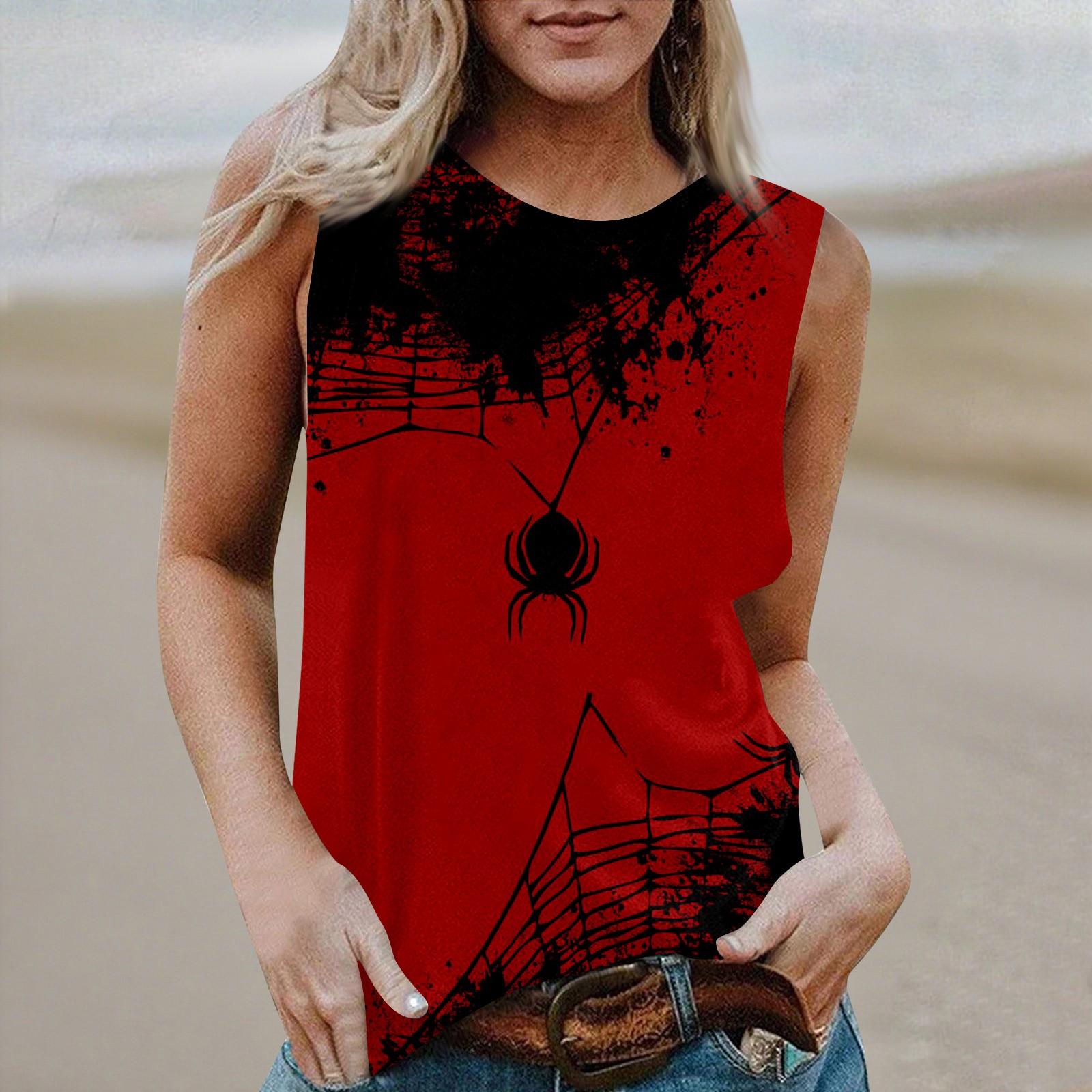 Женская повседневная футболка-топ без рукавов с круглым вырезом и принтом на Хэллоуин XL арбуз красный
Женская повседневная футболка-топ без рукавов с круглым вырезом и принтом на Хэллоуин XL арбуз красный