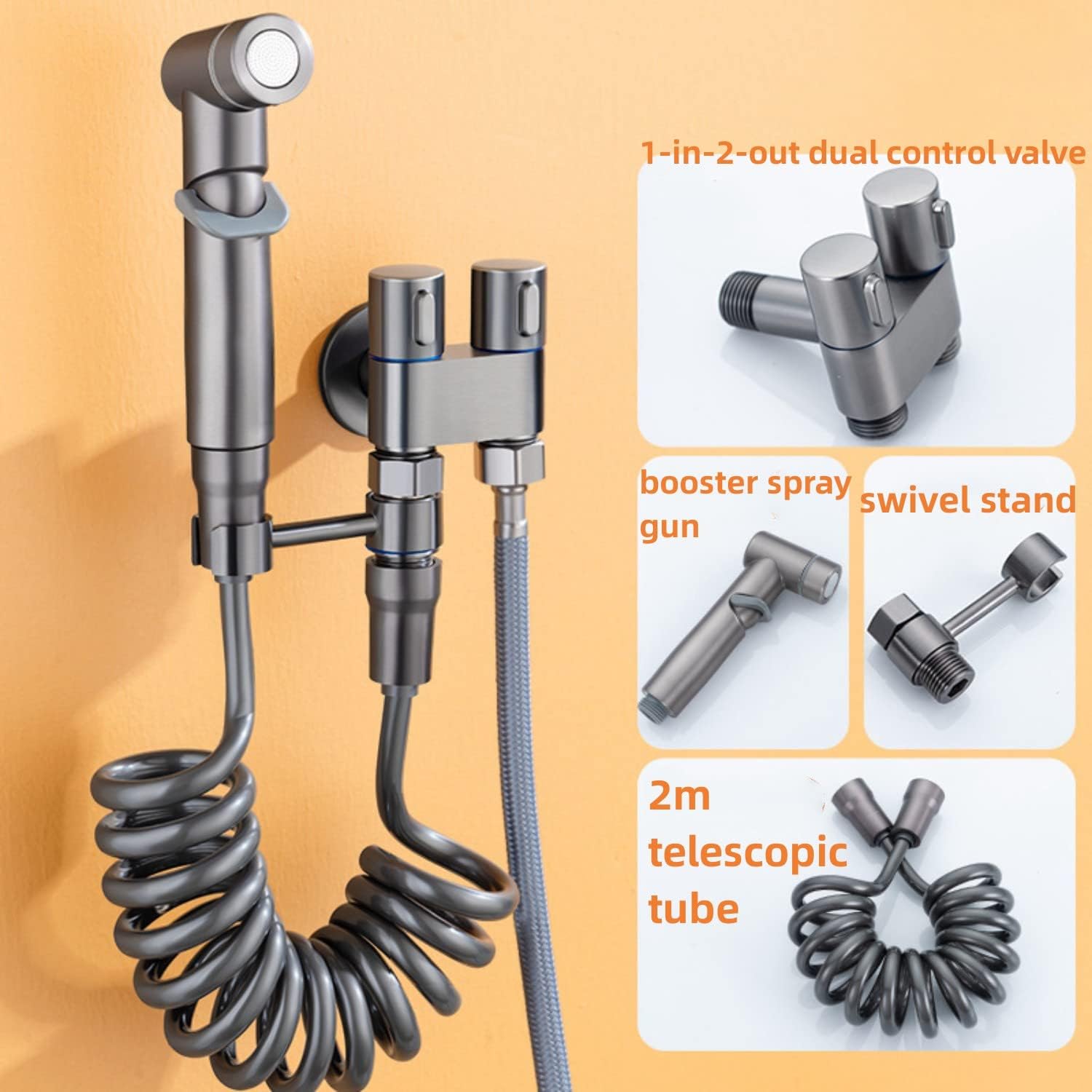 Двойной переключающий вентиль 1 вход - 2 выхода, Смеситель для ванной с двумя ручками, Двойное управление для биде и душа (со смесителем, серебристый)
Двойной переключающий вентиль 1 вход - 2 выхода, Смеситель для ванной с двумя ручками, Двойное управление для биде и душа (со смесителем, серебристый)